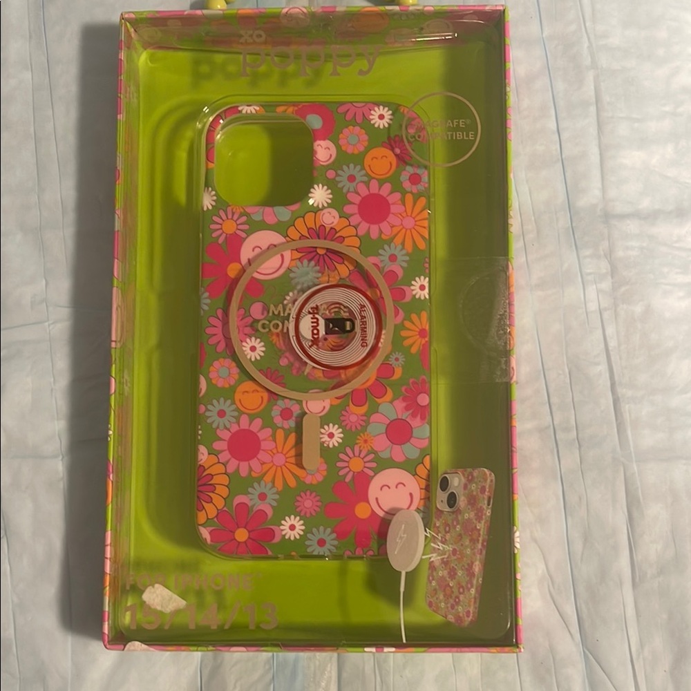 PopSocket Pink and Orange Case with Stand
